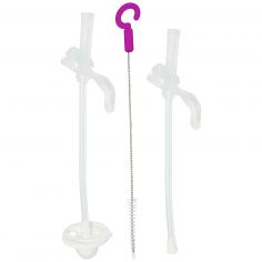 Lot de 2 pailles et brossette pour tasse à paille lestée - B.Box