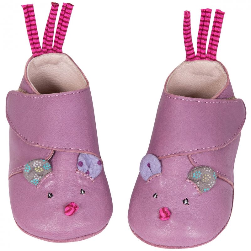 Chaussons cuir souris Jolis pas beaux parme (6-12 mois) Moulin Roty