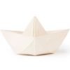 Jouet de bain bateau origami latex d'hévéa blanc - Oli & Carol