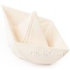 Jouet de bain bateau origami latex d'hévéa blanc  par Oli & Carol