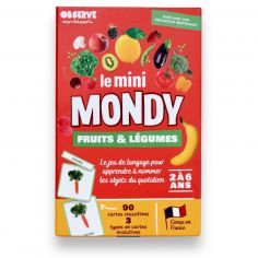 Coffret Mini Mondy (jeu de langage autour des fruits et légumes) - Observe Montessori