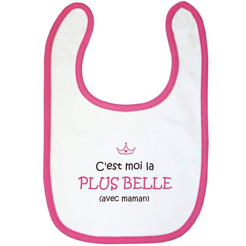 Bavoir C'est moi la plus belle blanc BB & Co