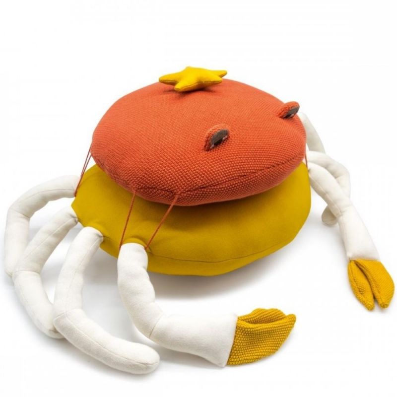 Coussin 2 en 1 crabe corail (106 x 42 cm) L'oiseau bateau
