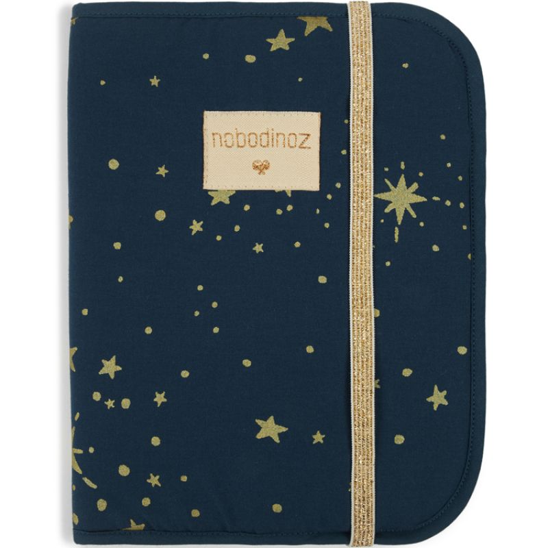 Protège carnet de santé Poema coton bio Gold stella Night blue Nobodinoz