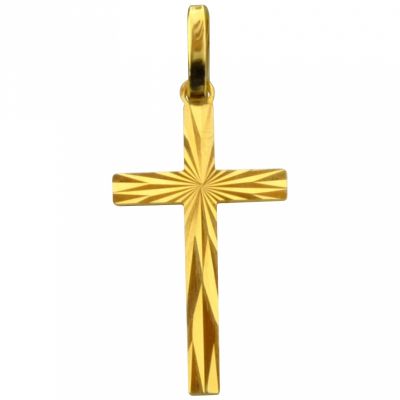 Croix facettée 20 x 14 mm (or jaune 375°)  par Premiers Bijoux