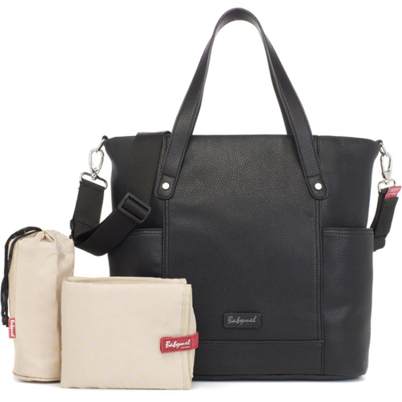 Sac à langer en cuir vegan Rosie Noir Babymel