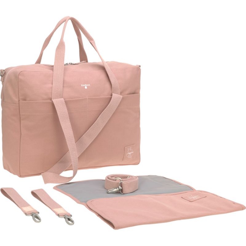 Sac à langer à anses en coton bio Green Label Rose poudré Lässig