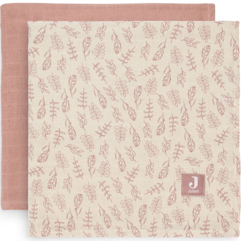Lot de 2 maxi langes en coton Meadow Rosewood (115 x 115 cm) Jollein