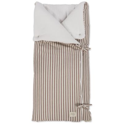 Nid d'ange et couverture Praliné Rayures Moka TOG 2,5 Walking Mum