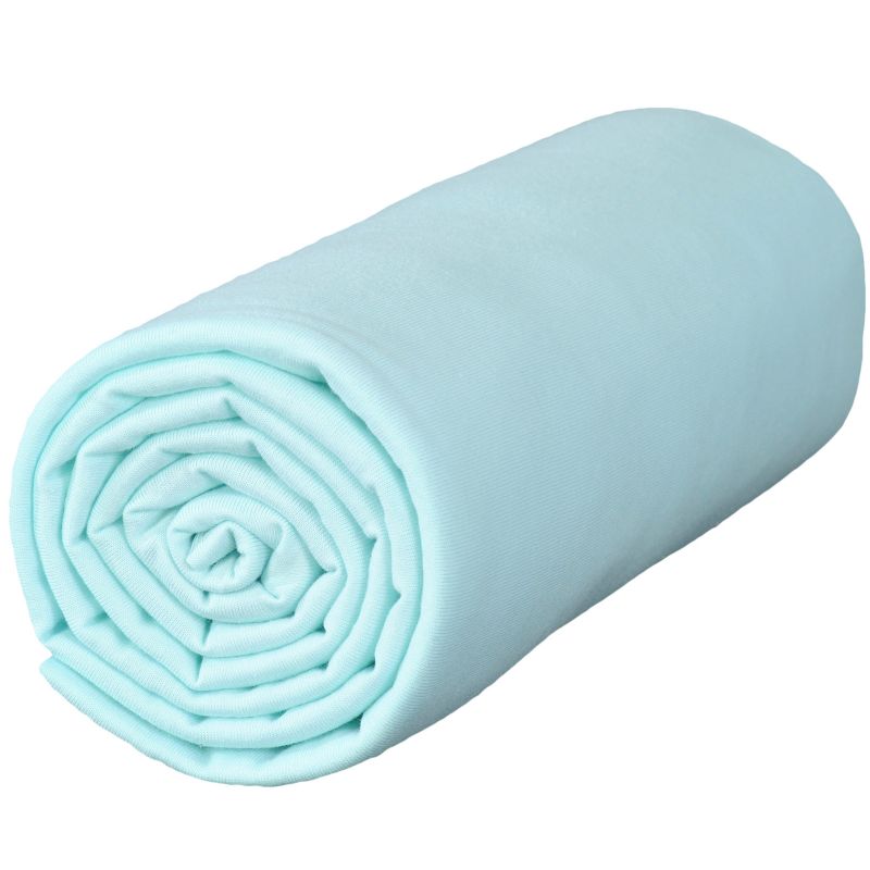 Drap housse en coton bio turquoise (60 x 120 cm) P'tit Basile