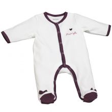 Pyjama chaud Mam'zelle Bou blanc (3 mois : 60 cm)  par Sauthon