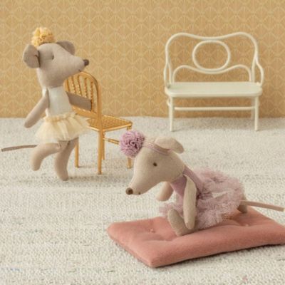 Souris ballerine Petite sœur Blanc cassé