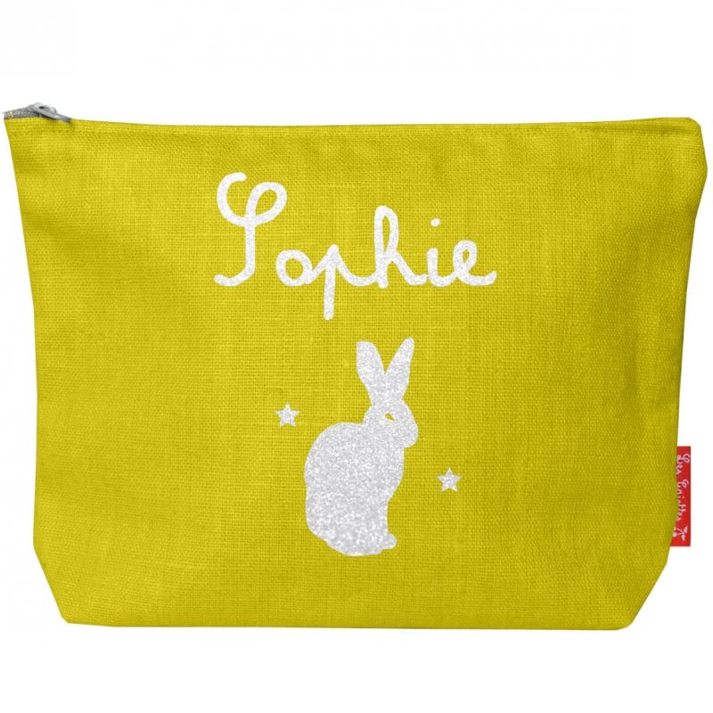 Trousse de toilette jaune (personnalisable) Les Griottes