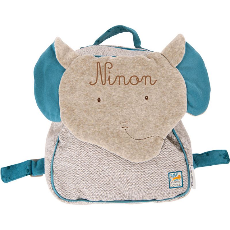 Sac à dos enfant éléphant Sous mon baobab (personnalisable) Moulin Roty