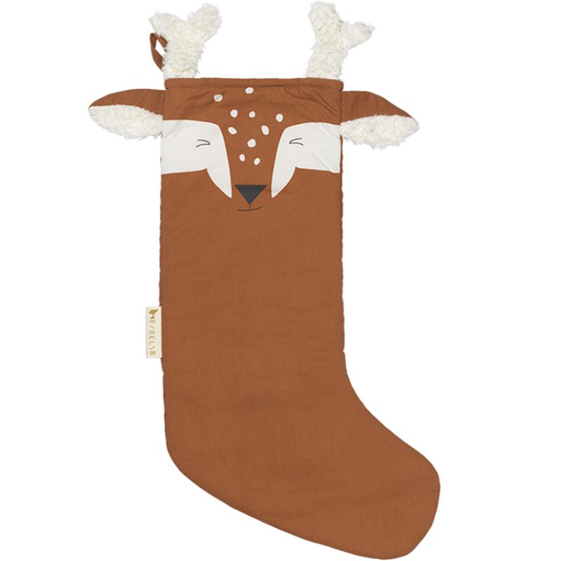 Chaussette de Noël Cerf cannelle Fabelab