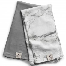 Lot de 2 langes Marble Grey (90 x 80 cm)  par Elodie Details