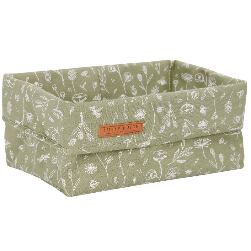Panier de toilette Wild Flowers olive (25 x 15 cm) Little Dutch