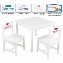 Ensemble table et 2 chaises enfant Aspen en bois blanc personnalisable  par KidKraft