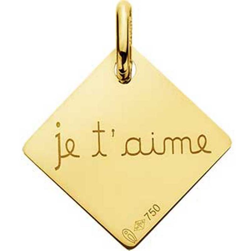 Pendentif Je t'aime (or jaune 750°) Maison Augis