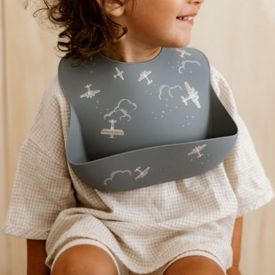 Bavoir en silicone à poche Aviateur