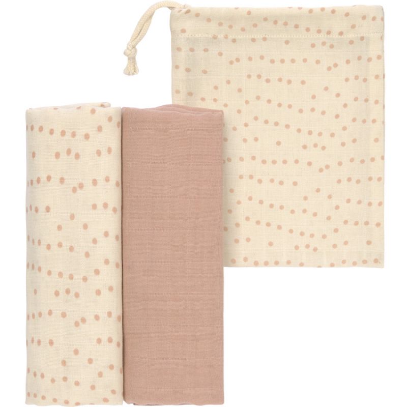 Lot de 2 langes Raddis en coton en conversion bio rose (80 x 80 cm) Lässig