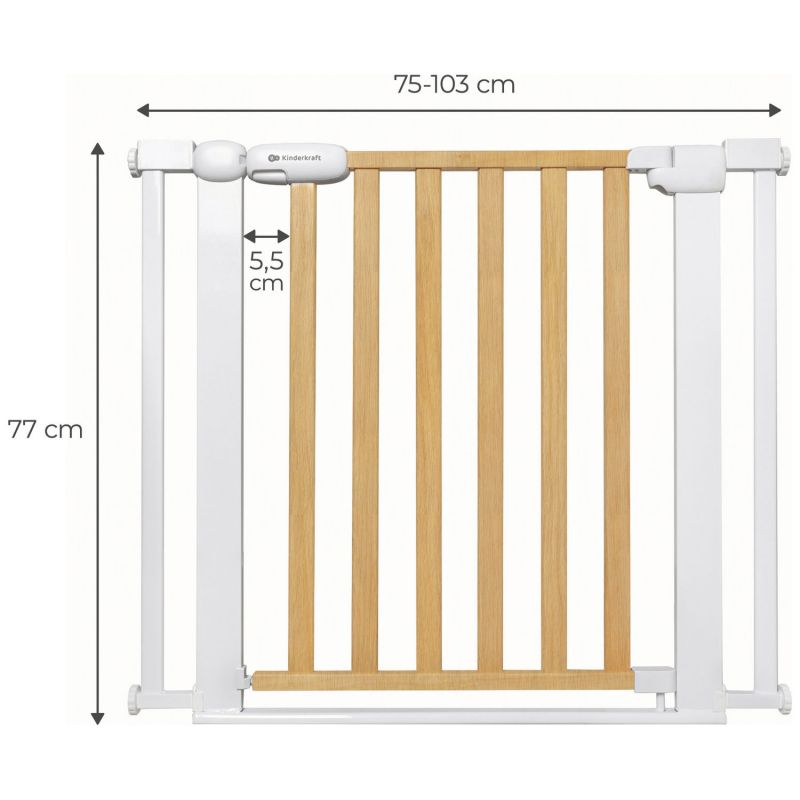 Barrière de sécurité Lock & Go Wood (75 à 103 cm) Kinderkraft Produit 4