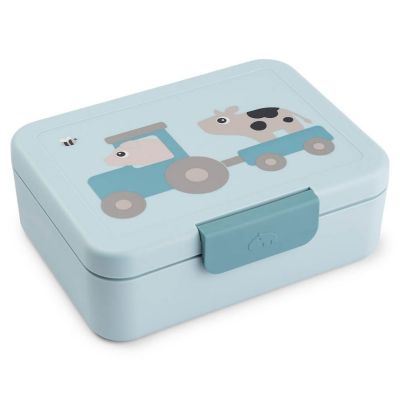 Boîte à goûter avec séparateur Tiny farm Bleu