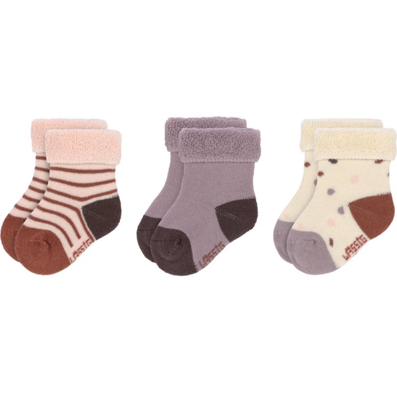 Lot de 3 paires de chaussettes bébé en coton bio Tiny Farmer lilas (pointure 12-14) Lässig