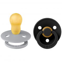 Lot de 2 sucettes en latex Colour Cloud-Black (18 mois et +) - BIBS