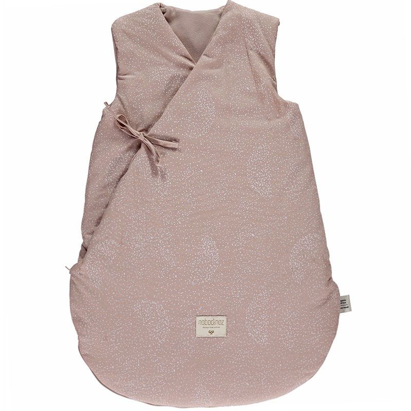 Gigoteuse chaude Cloud coton bio TOG 3.14 White bubble Misty pink (65 cm) Nobodinoz
