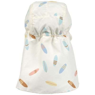 Casquette protège nuque anti-UV Planches de surf écru (03-06 mois)