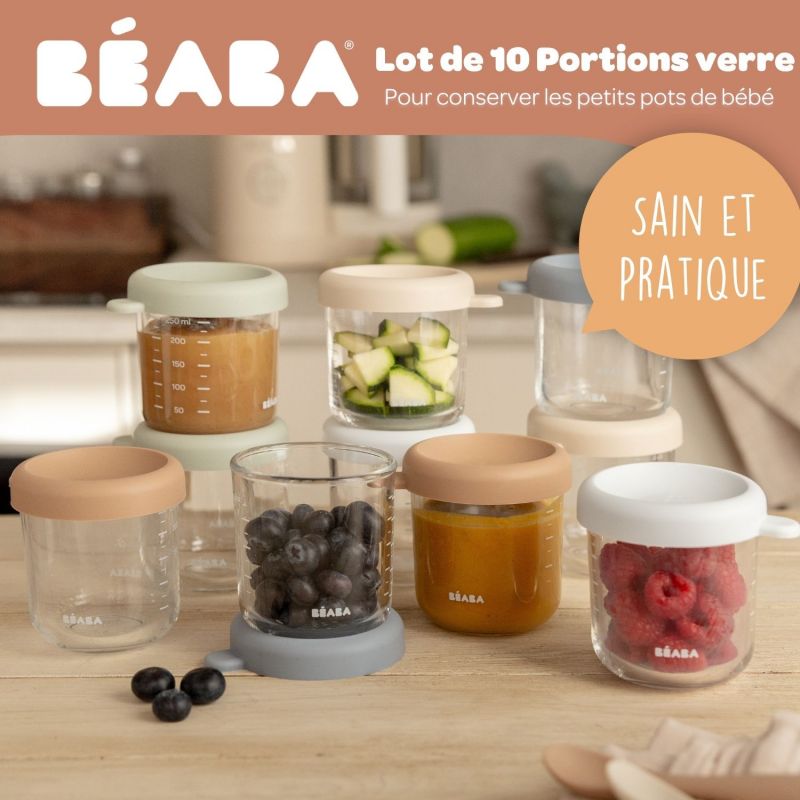 Coffret 10 portions verre 250 ml Natural color mix Béaba Ambiance 3