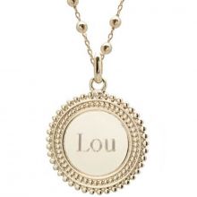 Collier maman médaille soleil chaîne perlée personnalisable (plaqué or)  par Petits trésors