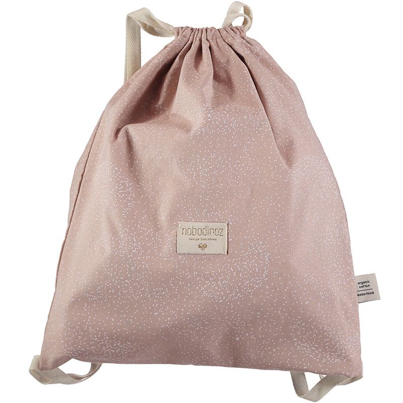 Sac à ficelles Koala coton bio White bubble Misty pink Nobodinoz