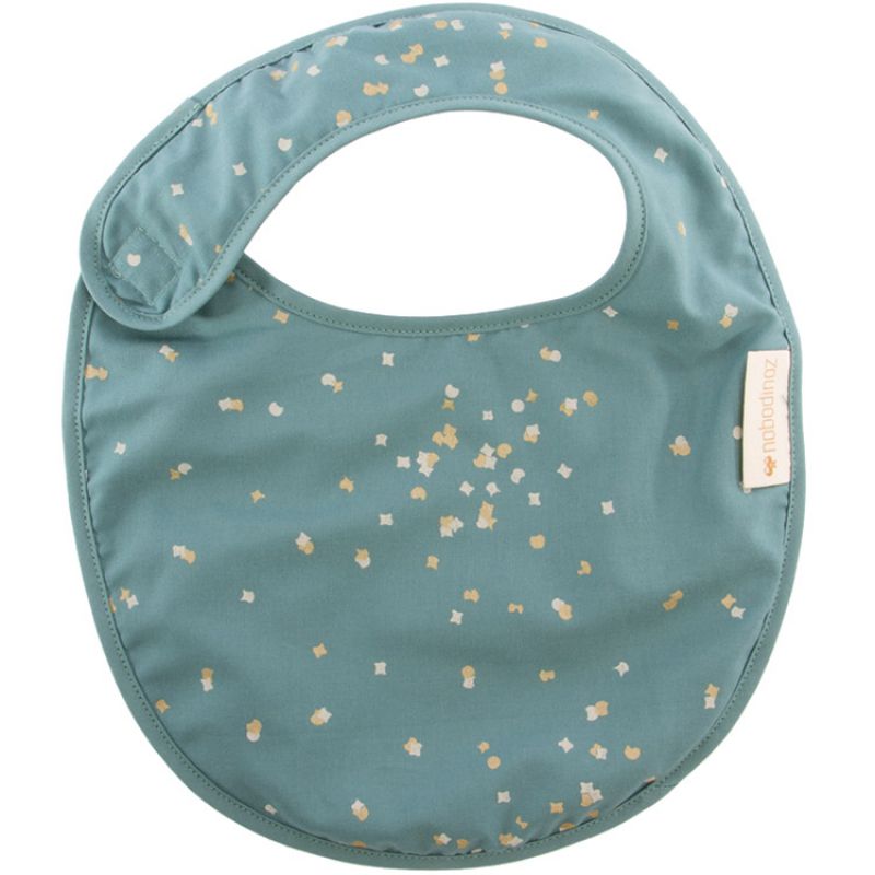 Bavoir à velcro Candy Gold Confetti vert Nobodinoz