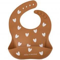 Bavoir en silicone Coeurs Caramel - Atelier Wagram