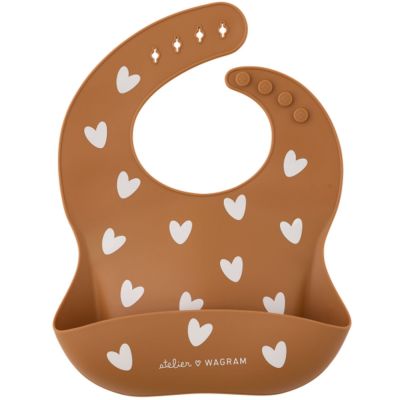 Bavoir en silicone Coeurs Caramel Atelier Wagram