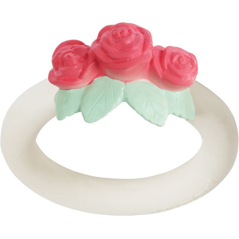 Anneau de dentition en caoutchouc Bouton de rose A Little Lovely Company