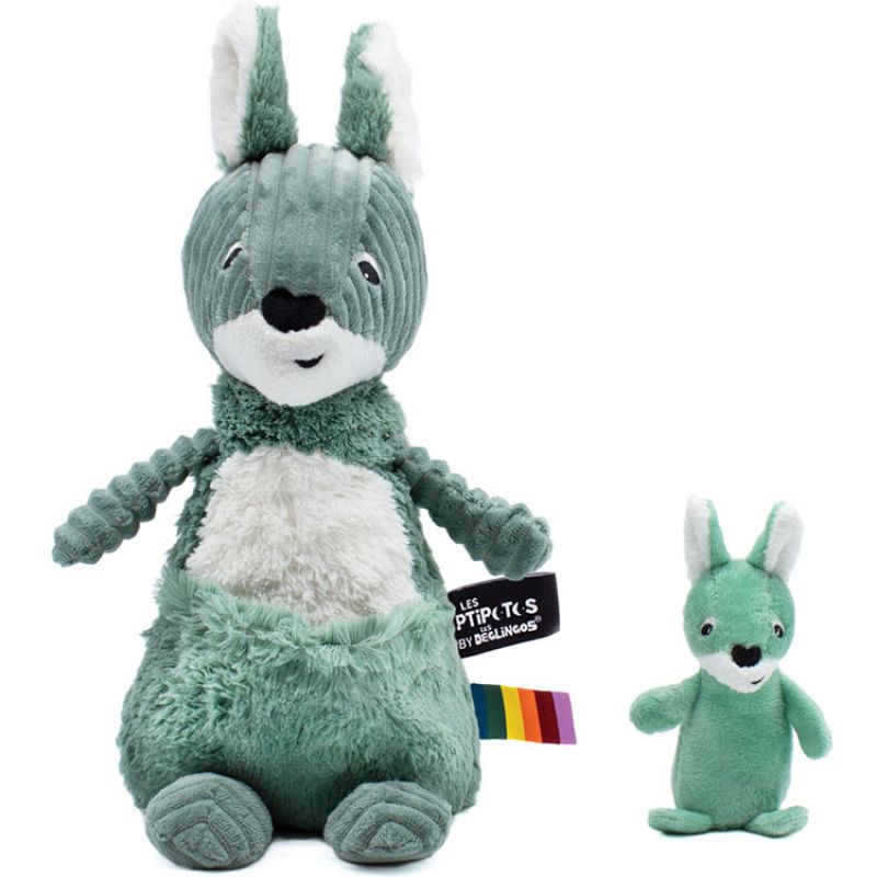 Peluche Les Ptipotos Kangourou vert (33 cm) Les Déglingos