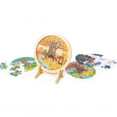 Puzzle en bois avec chevalet Les 4 saisons (56 pièces) - Hape