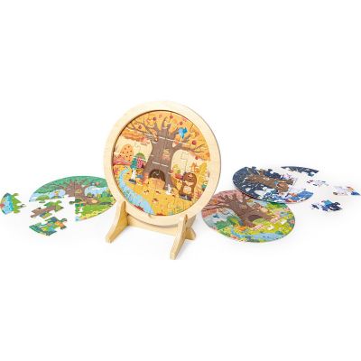 Puzzle en bois avec chevalet Les 4 saisons (56 pièces)  par Hape