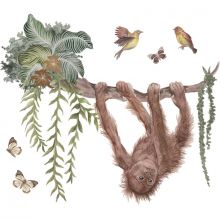 Sticker Jeune Orang outan sur sa liane (80 x 70 cm)  par Lilipinso