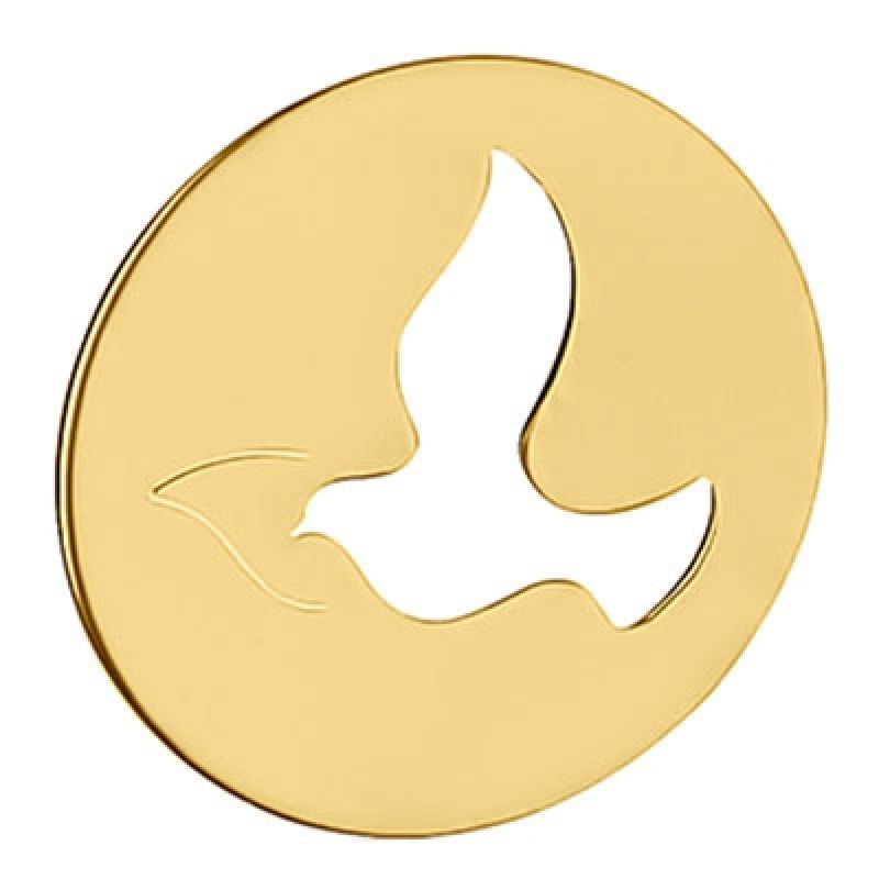 Pendentif rond Colombe ajouré (or jaune 750°) Maison Augis