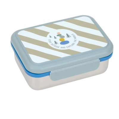 Boîte à goûter inox Sunny Explorer vert et bleu Lässig 