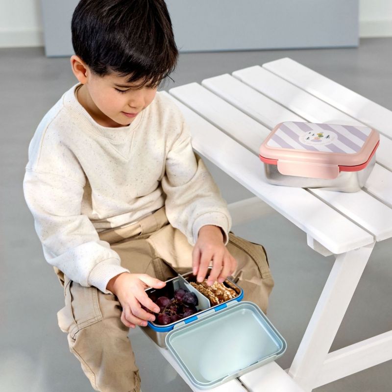 Boîte à goûter inox Sunny Explorer vert et bleu Lässig Ambiance 7
