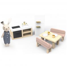 Cuisine pour maison de poupée avec lapin - Speedy Monkey