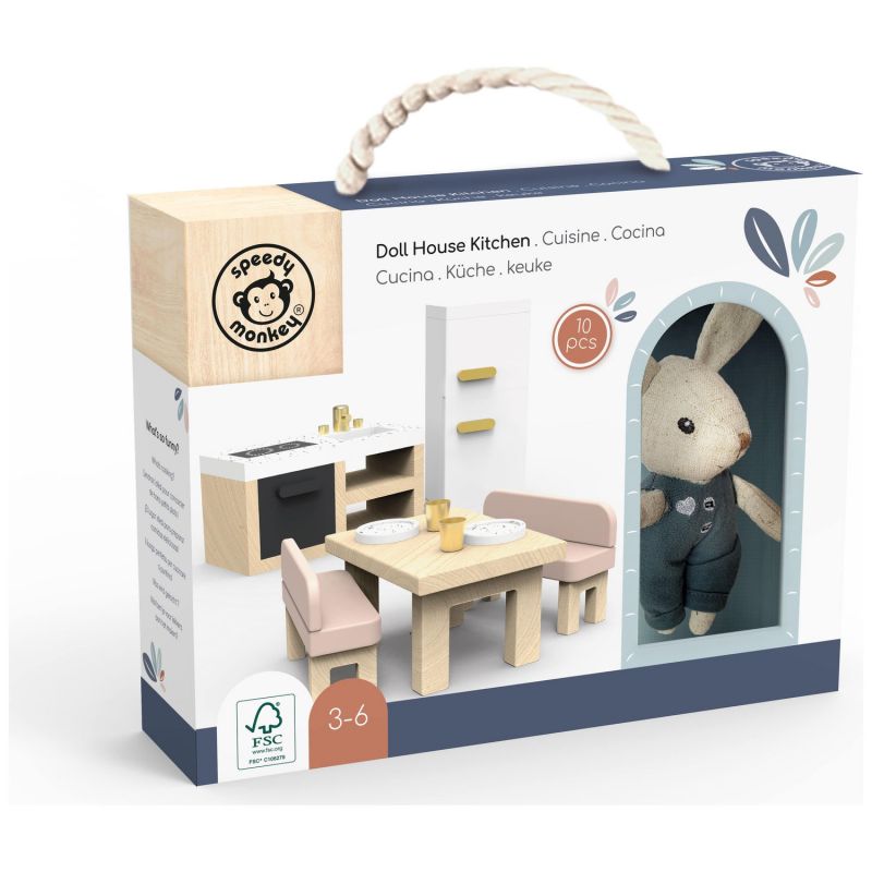 Cuisine pour maison de poupée avec lapin Speedy Monkey Packaging 3