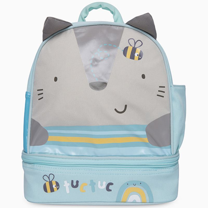 Sac à dos enfant avec compartiment pour goûter Natural Baby Chat bleu Tuc Tuc