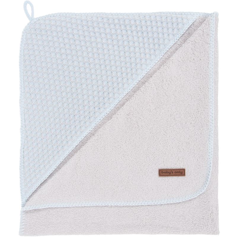 Cape de bain Sun bleu poudré et gris argent (75 x 85 cm) Baby's Only