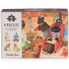 4 mini puzzles des repas Les Minouchkas (4x12 pièces)  Moulin Roty Ambiance 1
